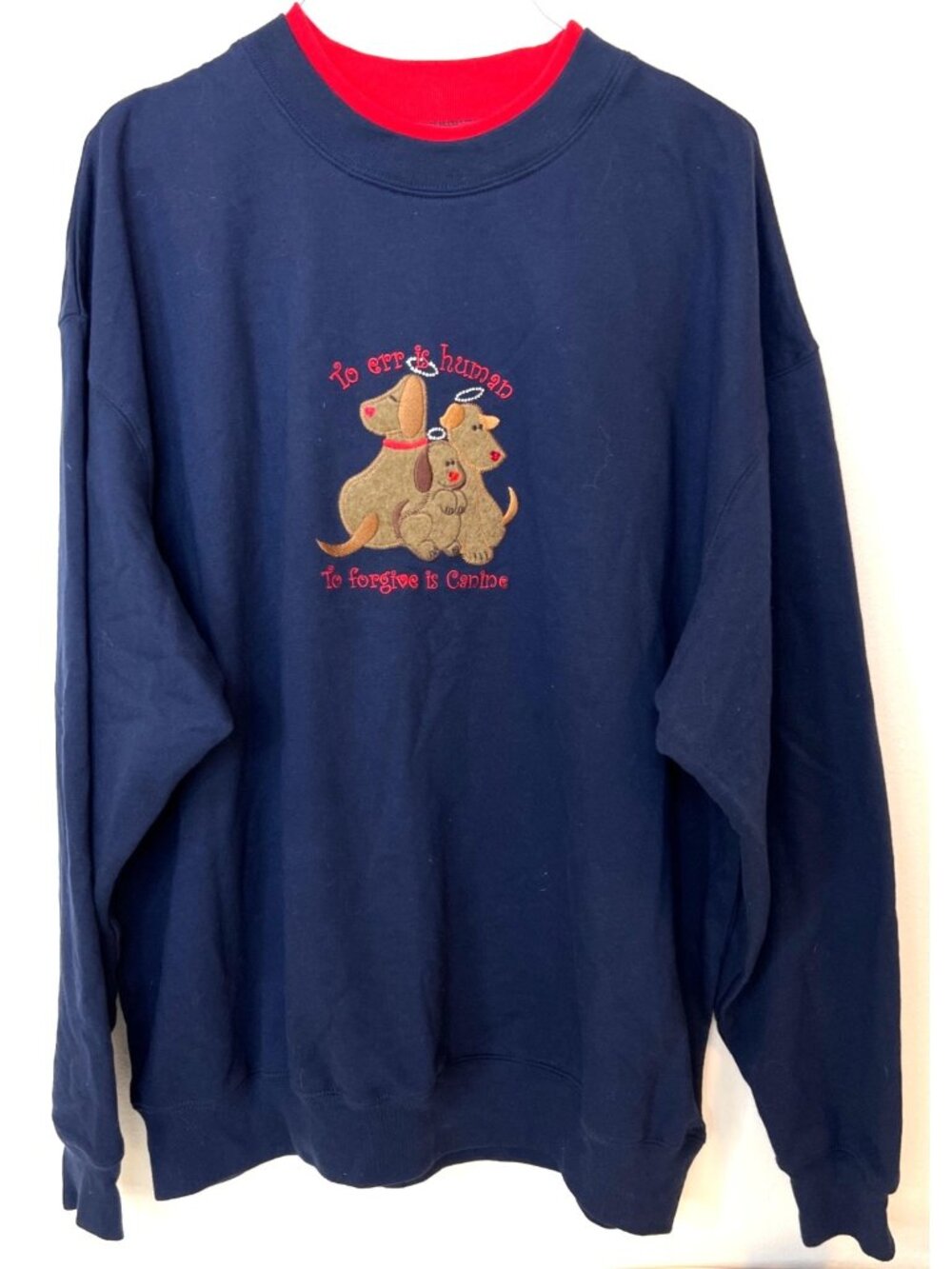 M &  C Sportswear Vintage Sweatshirt 1X Error Human Forgive Canine Dogs Puppies